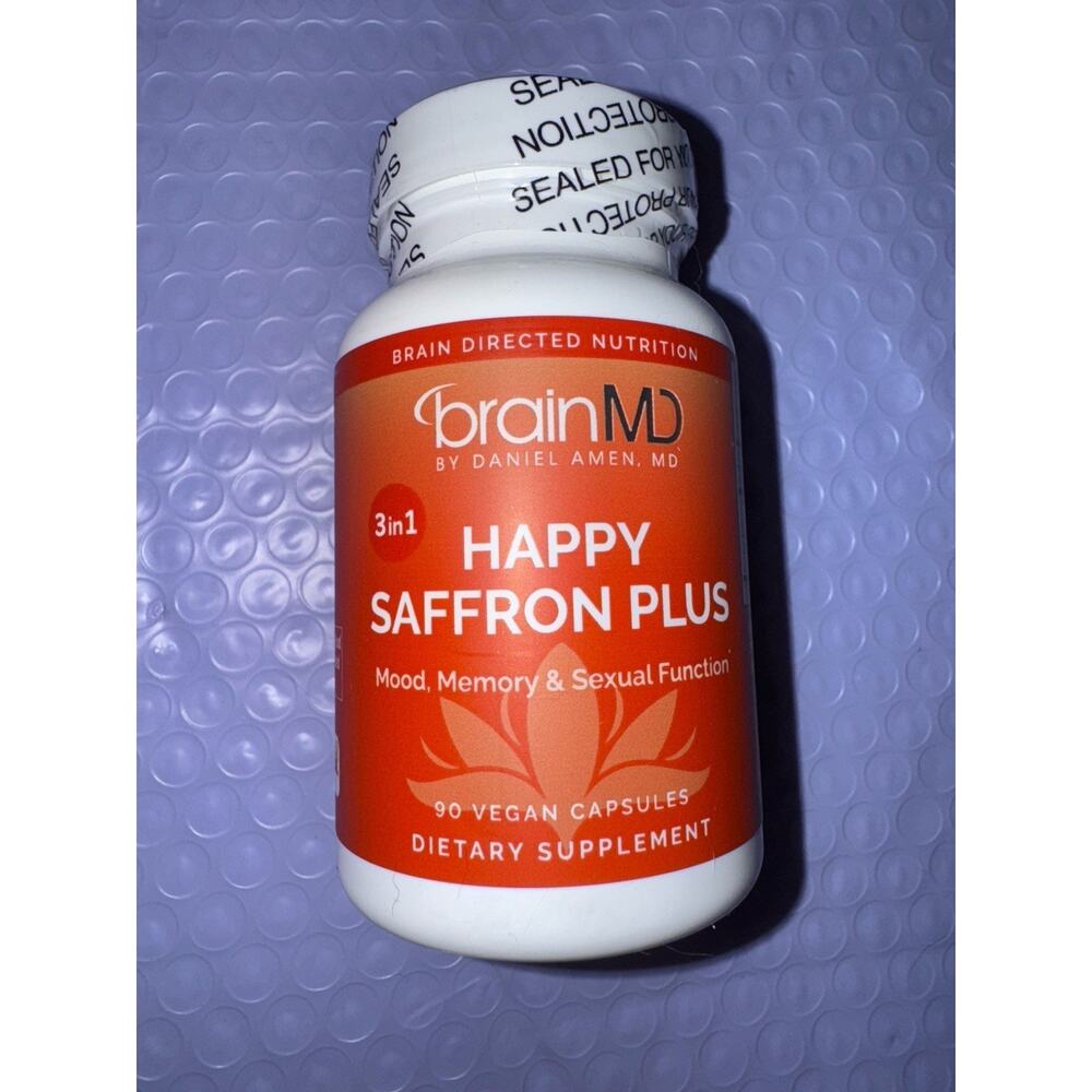 Happy Saffron Plus, 90 Vegan Capsules with Saffron Extract, Curcumin & Zinc
